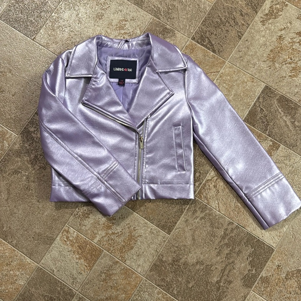 Limited Too Purple Metallic Leather Jacket